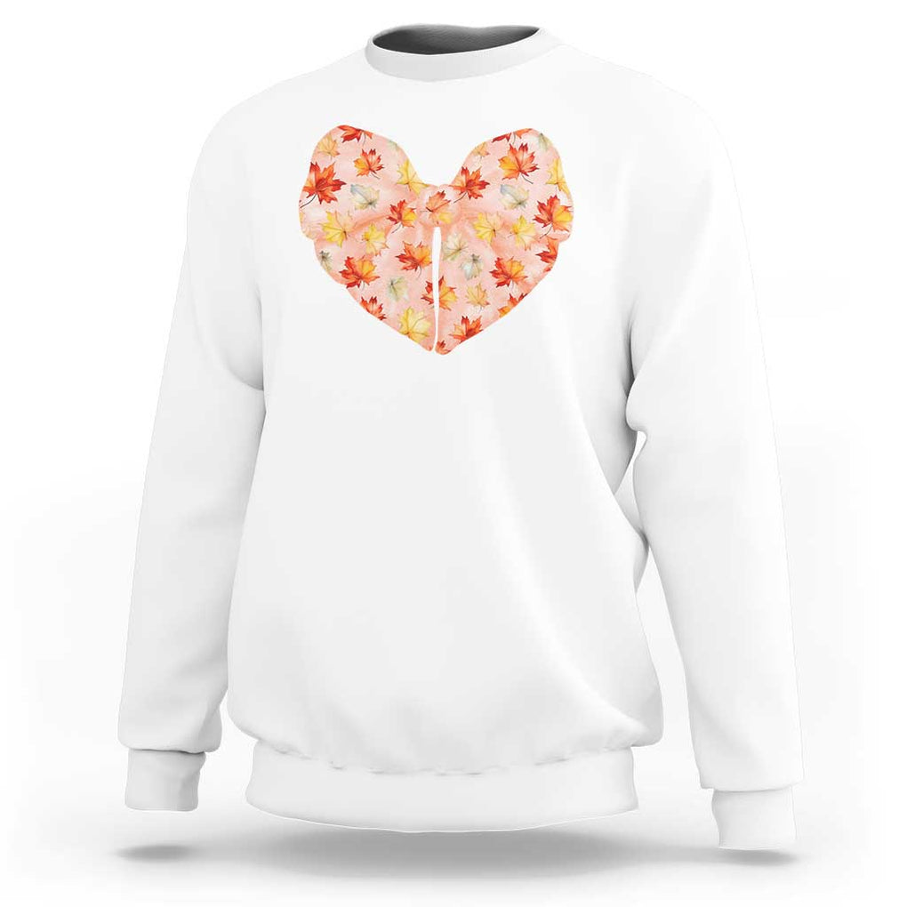 Coquette Canadian Girly Sweatshirt Canada Day Flag Maple Leaf Orange Bow Girls Aesthetic TS11 White Print Your Wear