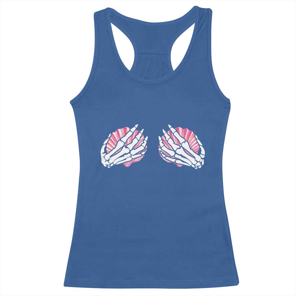 Funny Skeleton Hands Seashell Bikini Halloween Beach Racerback Tank Top TS11 Royal Blue Print Your Wear