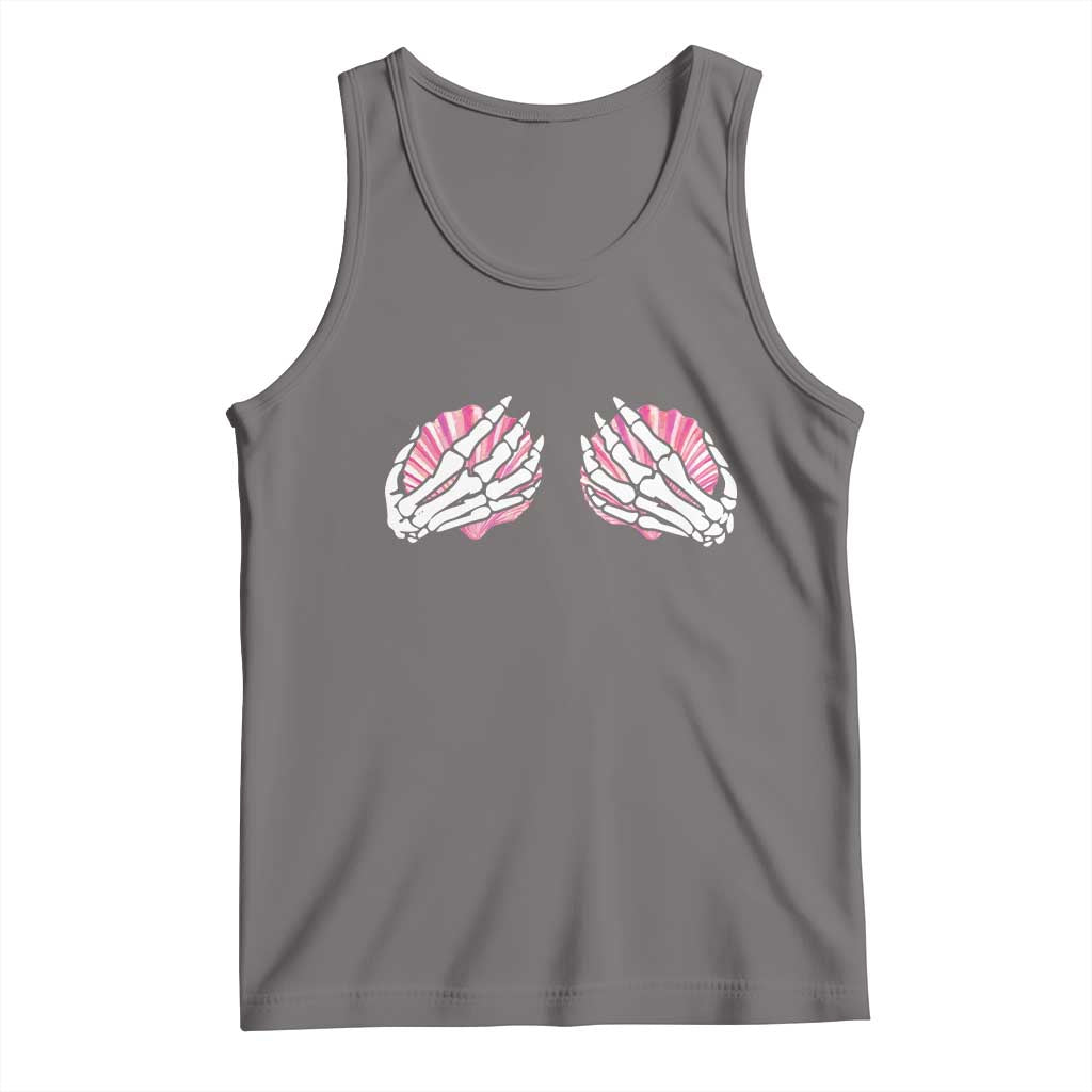 Funny Skeleton Hands Seashell Bikini Halloween Beach Tank Top TS11 Deep Heather Print Your Wear