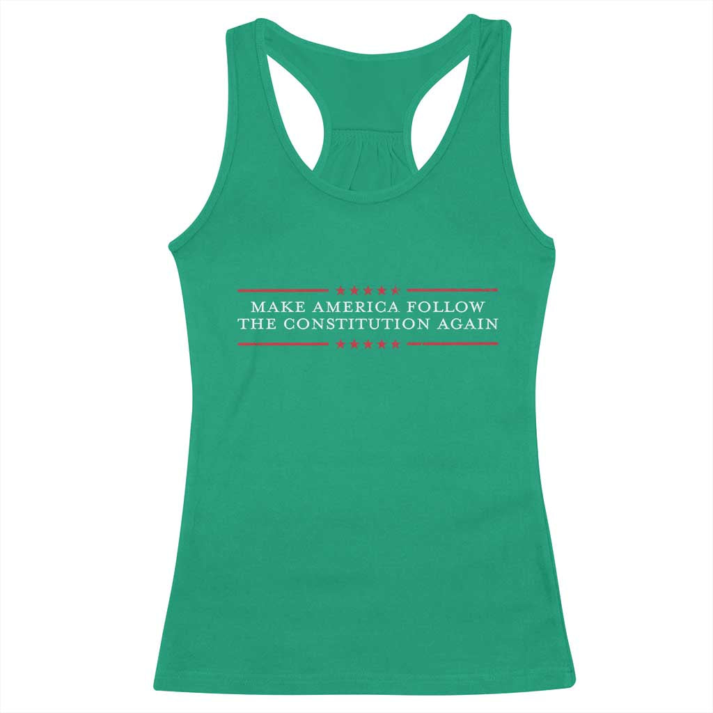 Funny Make America Follow The Constitution Again Racerback Tank Top TS11 Irish Green Print Your Wear