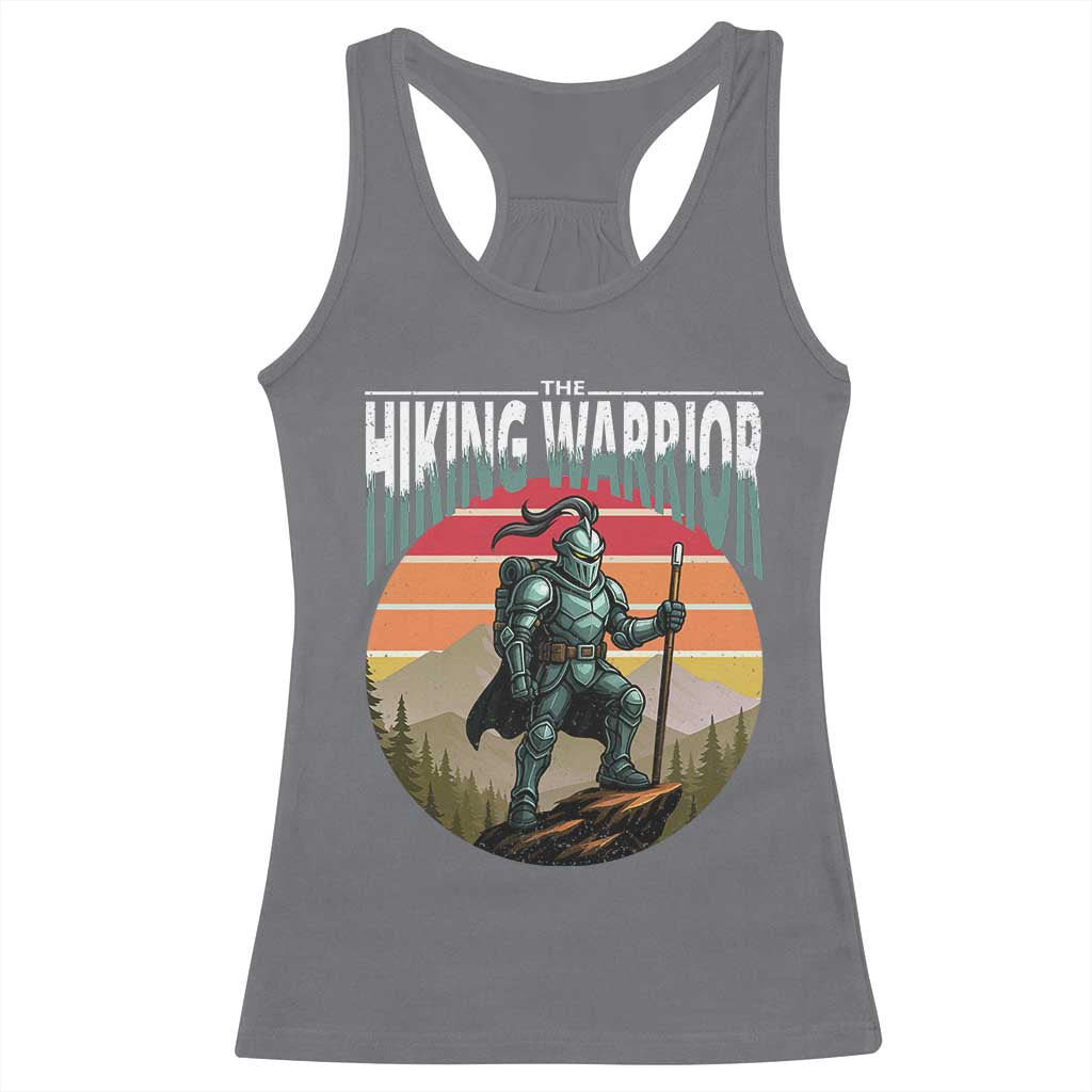 Funny Mountain Hikers Racerback Tank Top The Hiking Warrior Retro Forest Sunset TS11 Charcoal Print Your Wear