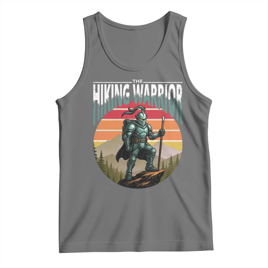 Funny Mountain Hikers Tank Top The Hiking Warrior Retro Forest Sunset TS11 Black Heather Print Your Wear