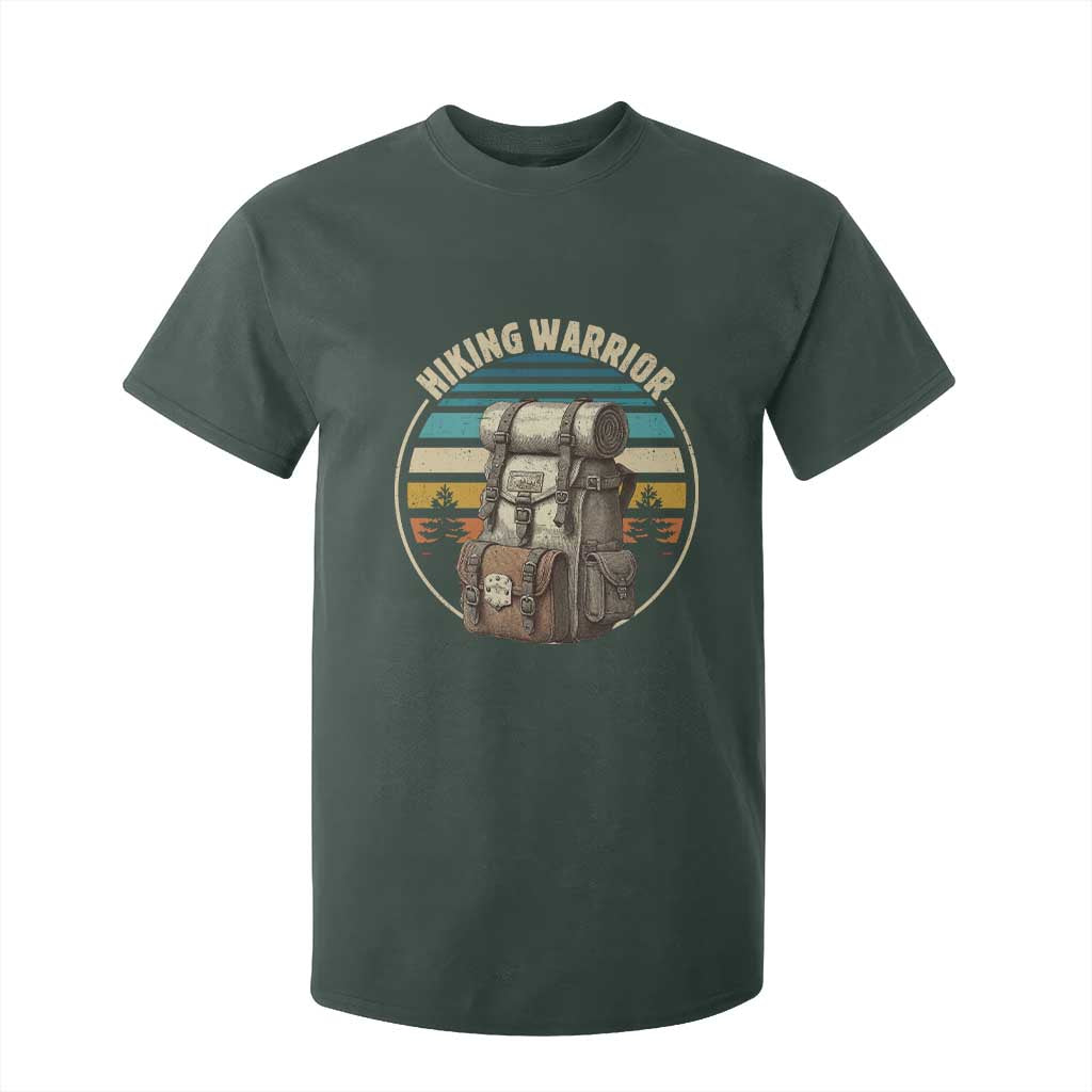 Funny Hiking Warrior Retro Backpack Nature Adventure T Shirt For Kid TS11 Dark Forest Green Print Your Wear