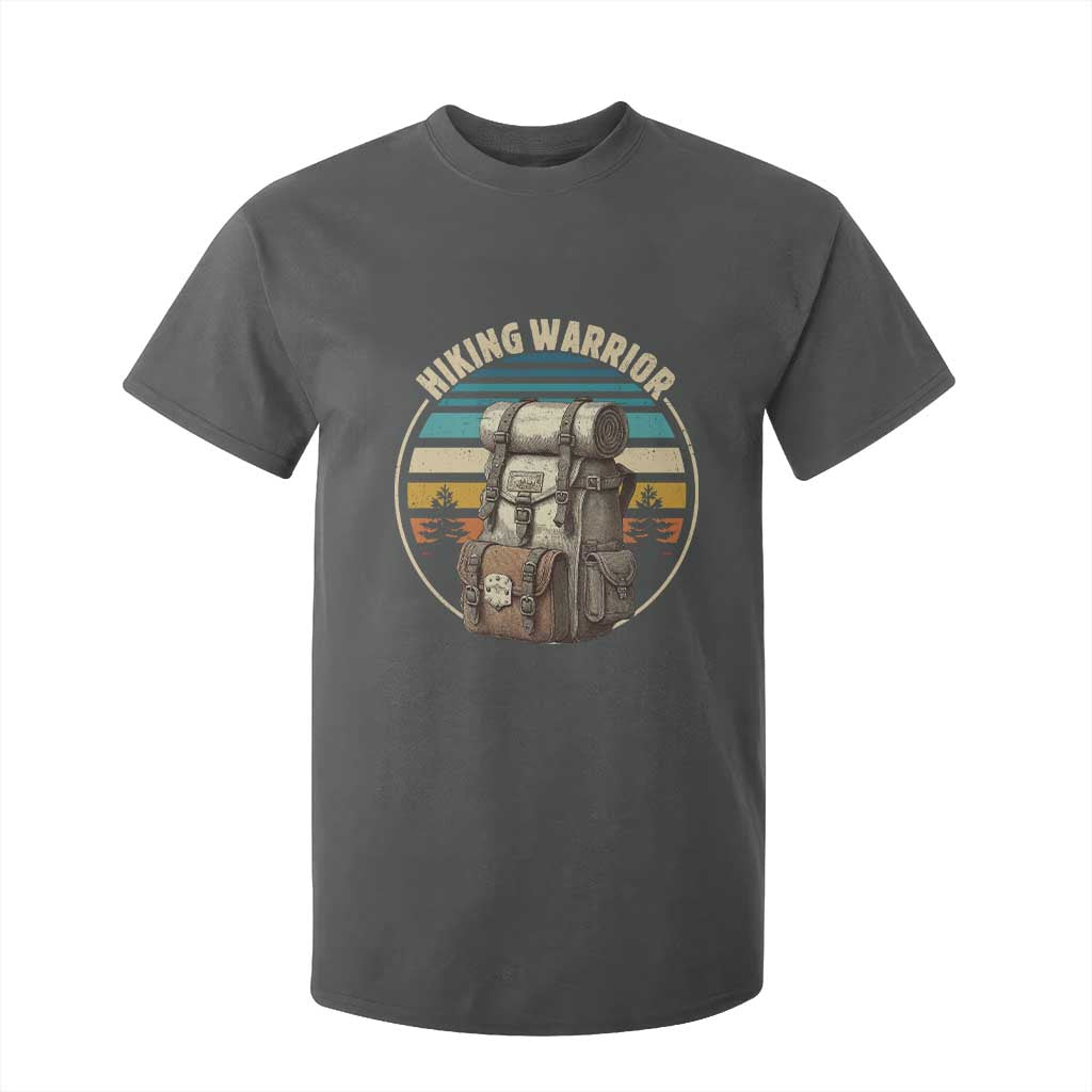 Funny Hiking Warrior Retro Backpack Nature Adventure T Shirt For Kid TS11 Dark Heather Print Your Wear
