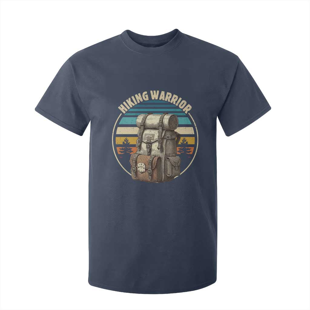 Funny Hiking Warrior Retro Backpack Nature Adventure T Shirt For Kid TS11 Navy Print Your Wear