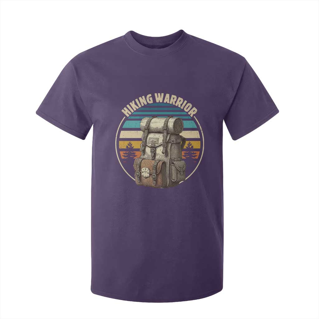 Funny Hiking Warrior Retro Backpack Nature Adventure T Shirt For Kid TS11 Purple Print Your Wear