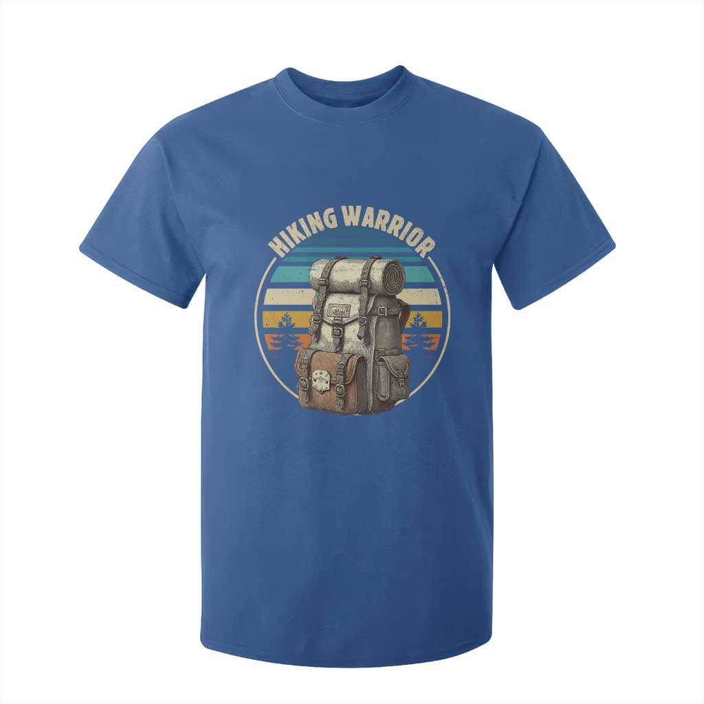 Funny Hiking Warrior Retro Backpack Nature Adventure T Shirt For Kid TS11 Royal Blue Print Your Wear