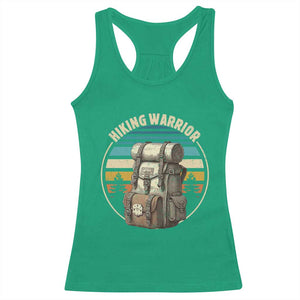 Funny Hiking Warrior Retro Backpack Nature Adventure Racerback Tank Top TS11 Irish Green Print Your Wear