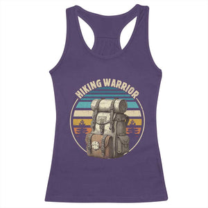 Funny Hiking Warrior Retro Backpack Nature Adventure Racerback Tank Top TS11 Purple Print Your Wear