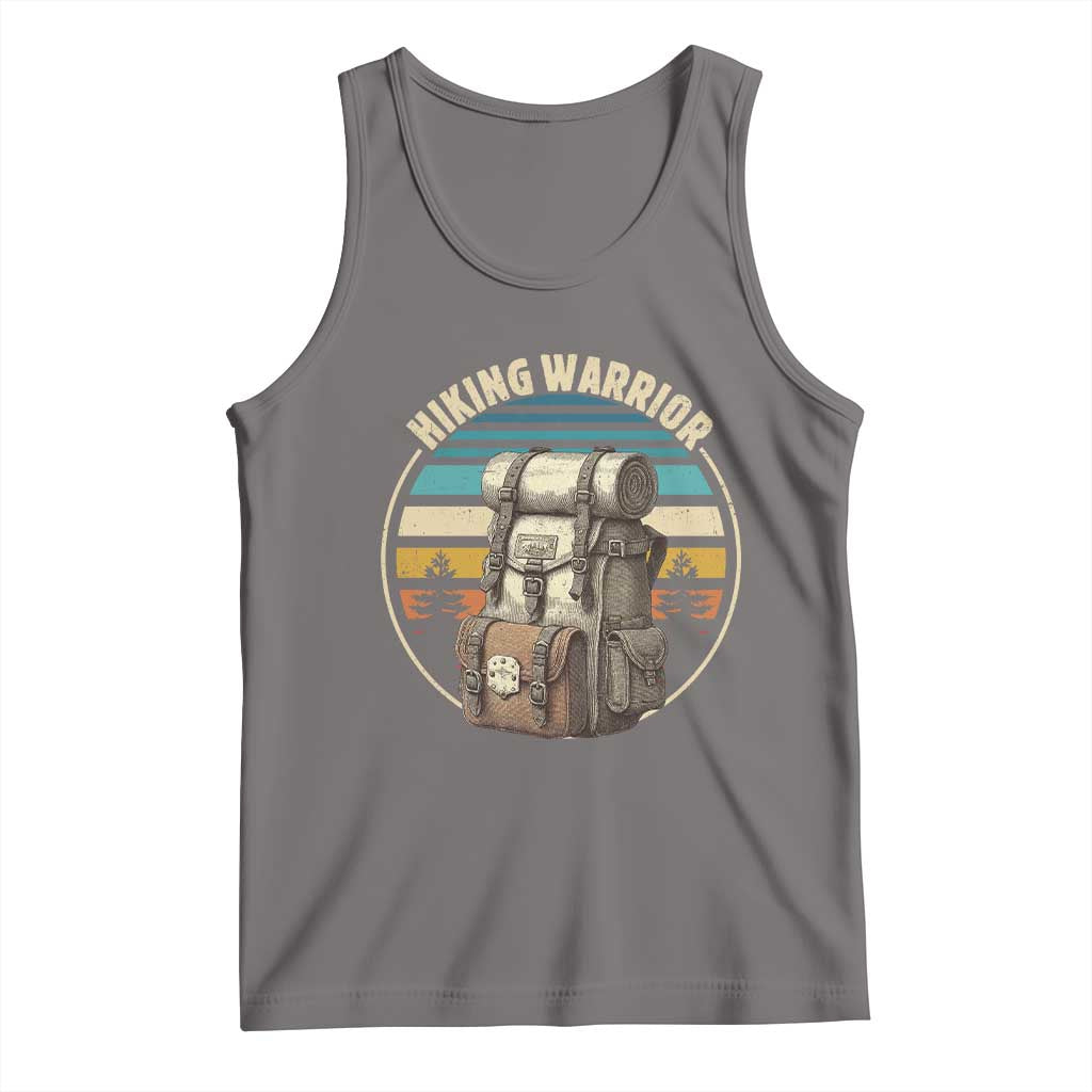 Funny Hiking Warrior Retro Backpack Nature Adventure Tank Top TS11 Deep Heather Print Your Wear