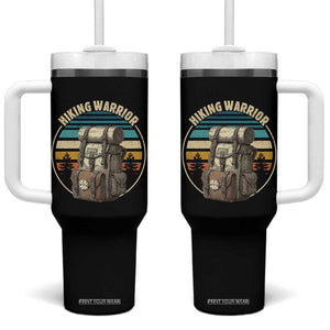 Funny Hiking Warrior Retro Backpack Nature Adventure Tumbler With Handle TS11 One Size: 40 oz Black Print Your Wear