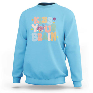 Funny Special Education Teacher Sweatshirt Kiss Your Brain Retro Groove Flower Star TS11 Sky Print Your Wear