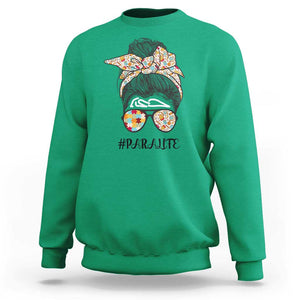 Paraprofessional Teacher Sweatshirt Para Life Messy Bun Sunglasses School Supplies TS11 Irish Green Print Your Wear