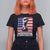 Trump Presient Never Surrender 2024 T Shirt For Women US Flag Raised Fist TS11 Black Print Your Wear