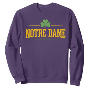Notre Dame Sweatshirt Vintage Varsity Sports IN State Gold Shamrock TS11 Purple Print Your Wear