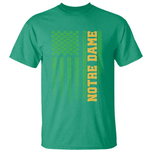 Vintage Notre Dame Indiana Shamrock American Flag T Shirt TS11 Irish Green Print Your Wear