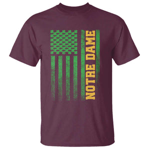 Vintage Notre Dame Indiana Shamrock American Flag T Shirt TS11 Maroon Print Your Wear