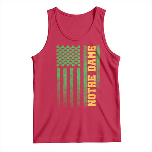 Vintage Notre Dame Indiana Shamrock American Flag Tank Top TS11 Red Print Your Wear