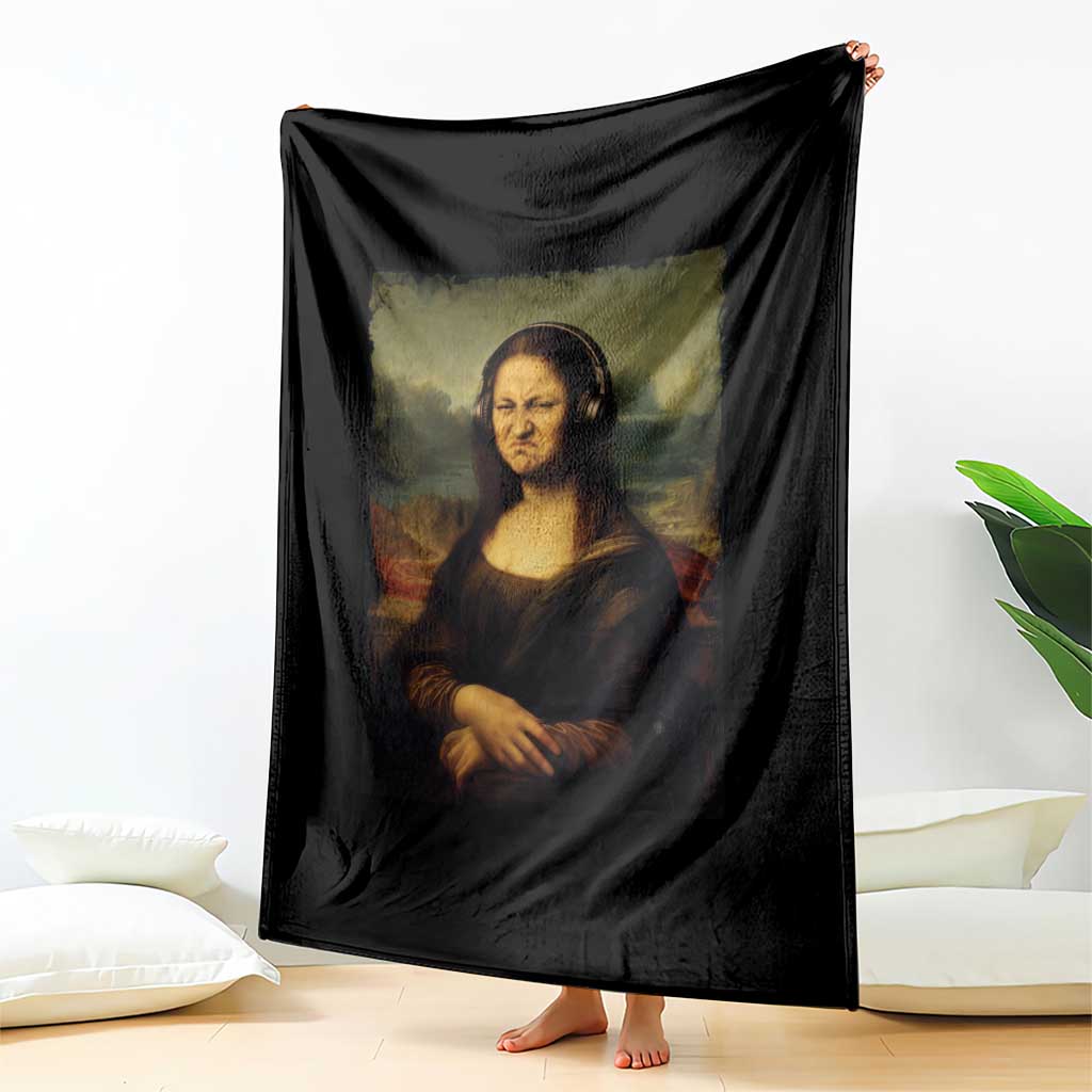Funny Mona Lisa Bass Face Music Lovers DJs Throw Blanket TS11 Print Your Wear
