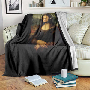 Funny Mona Lisa Bass Face Music Lovers DJs Throw Blanket TS11 Print Your Wear