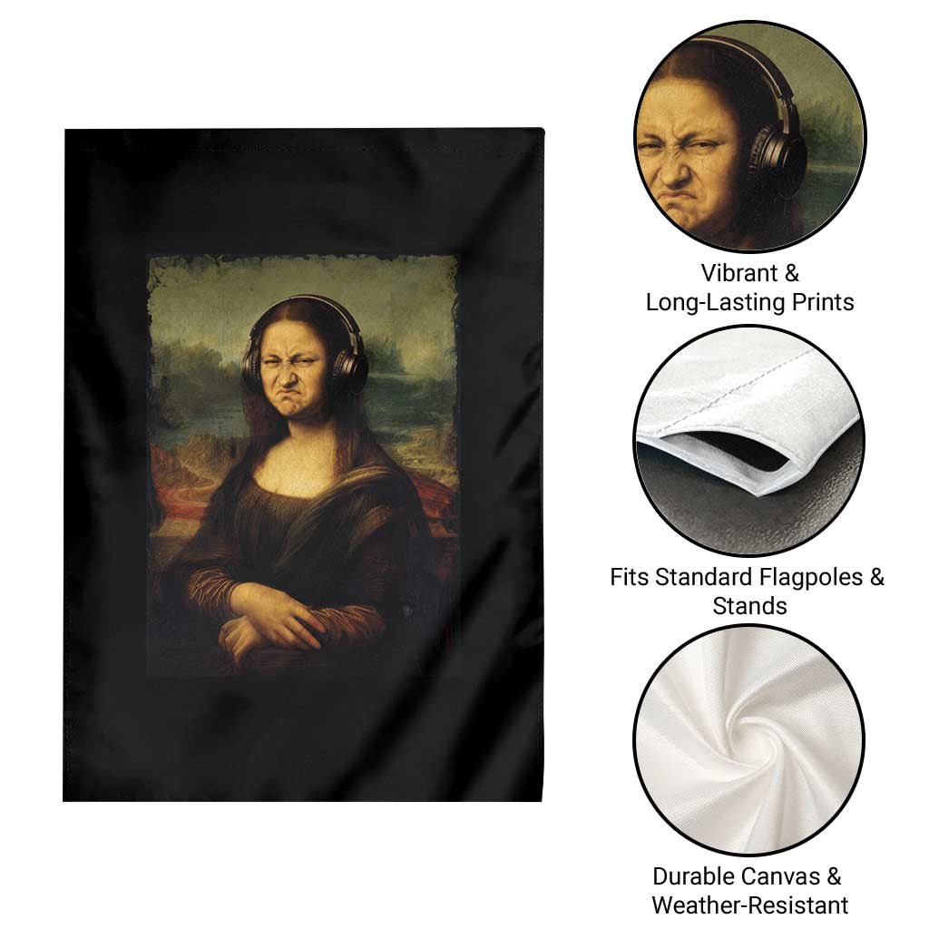Funny Mona Lisa Bass Face Music Lovers DJs Garden Flag TS11 Print Your Wear