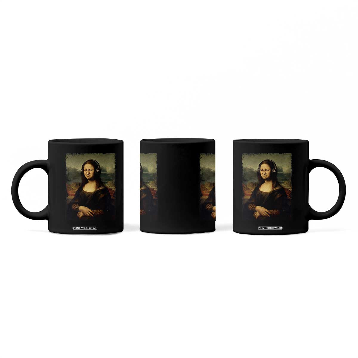 Funny Mona Lisa Bass Face Music Lovers DJs Coffee Mug TS11 Print Your Wear