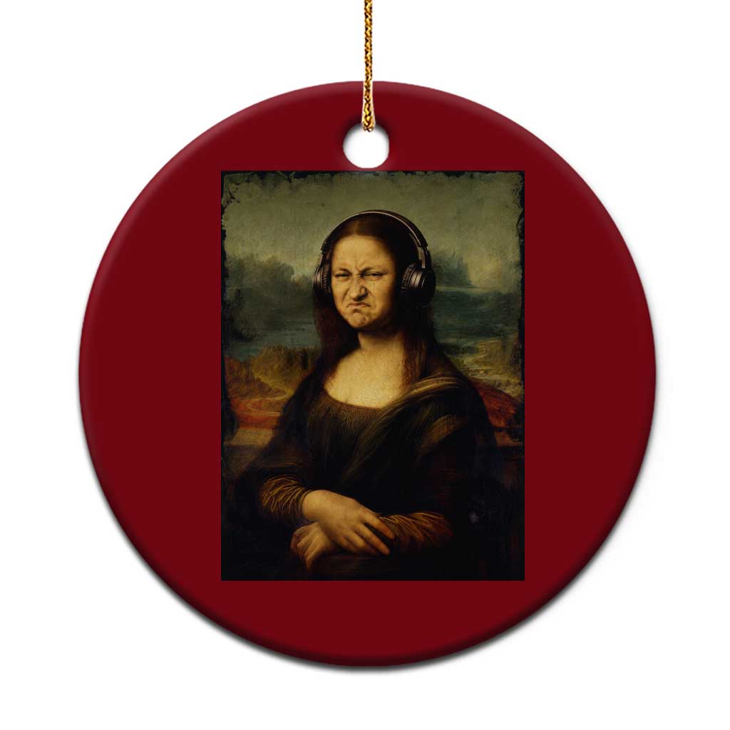 Funny Mona Lisa Bass Face Music Lovers DJs Ceramic Ornament TS11 1pc Red Print Your Wear