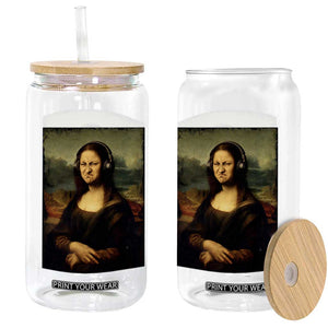 Funny Mona Lisa Bass Face Music Lovers DJs Glass Can TS11 Print Your Wear