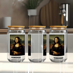 Funny Mona Lisa Bass Face Music Lovers DJs Glass Can TS11 Print Your Wear