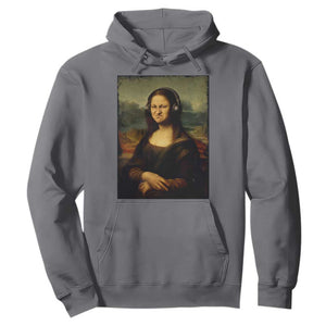 Funny Mona Lisa Bass Face Music Lovers DJs Hoodie TS11 Charcoal Print Your Wear