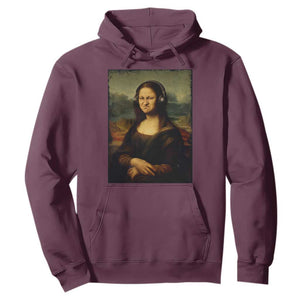 Funny Mona Lisa Bass Face Music Lovers DJs Hoodie TS11 Maroon Print Your Wear