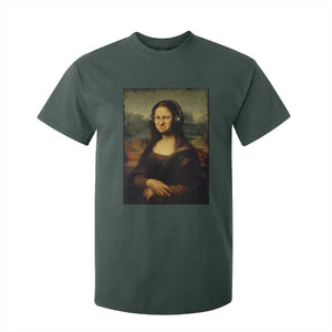 Funny Mona Lisa Bass Face Music Lovers DJs T Shirt For Kid TS11 Dark Forest Green Print Your Wear