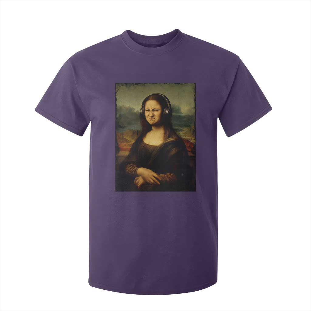 Funny Mona Lisa Bass Face Music Lovers DJs T Shirt For Kid TS11 Purple Print Your Wear