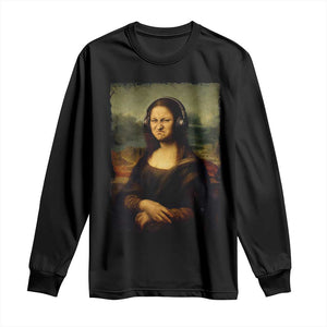 Funny Mona Lisa Bass Face Music Lovers DJs Long Sleeve Shirt TS11 Black Print Your Wear