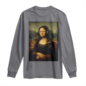 Funny Mona Lisa Bass Face Music Lovers DJs Long Sleeve Shirt TS11 Charcoal Print Your Wear