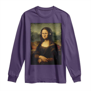 Funny Mona Lisa Bass Face Music Lovers DJs Long Sleeve Shirt TS11 Purple Print Your Wear
