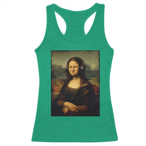 Funny Mona Lisa Bass Face Music Lovers DJs Racerback Tank Top TS11 Irish Green Print Your Wear