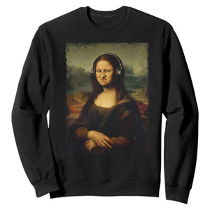 Funny Mona Lisa Bass Face Music Lovers DJs Sweatshirt TS11 Black Print Your Wear