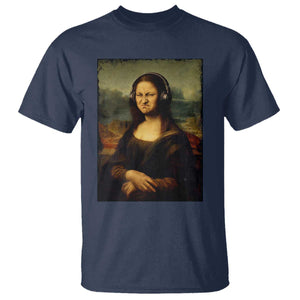 Funny Mona Lisa Bass Face Music Lovers DJs T Shirt TS11 Navy Print Your Wear