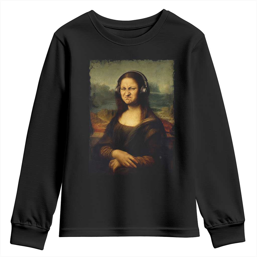 Funny Mona Lisa Bass Face Music Lovers DJs Youth Sweatshirt TS11 Black Print Your Wear