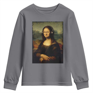 Funny Mona Lisa Bass Face Music Lovers DJs Youth Sweatshirt TS11 Charcoal Print Your Wear