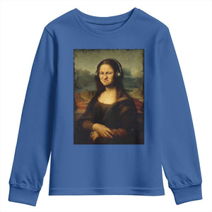 Funny Mona Lisa Bass Face Music Lovers DJs Youth Sweatshirt TS11 Royal Blue Print Your Wear