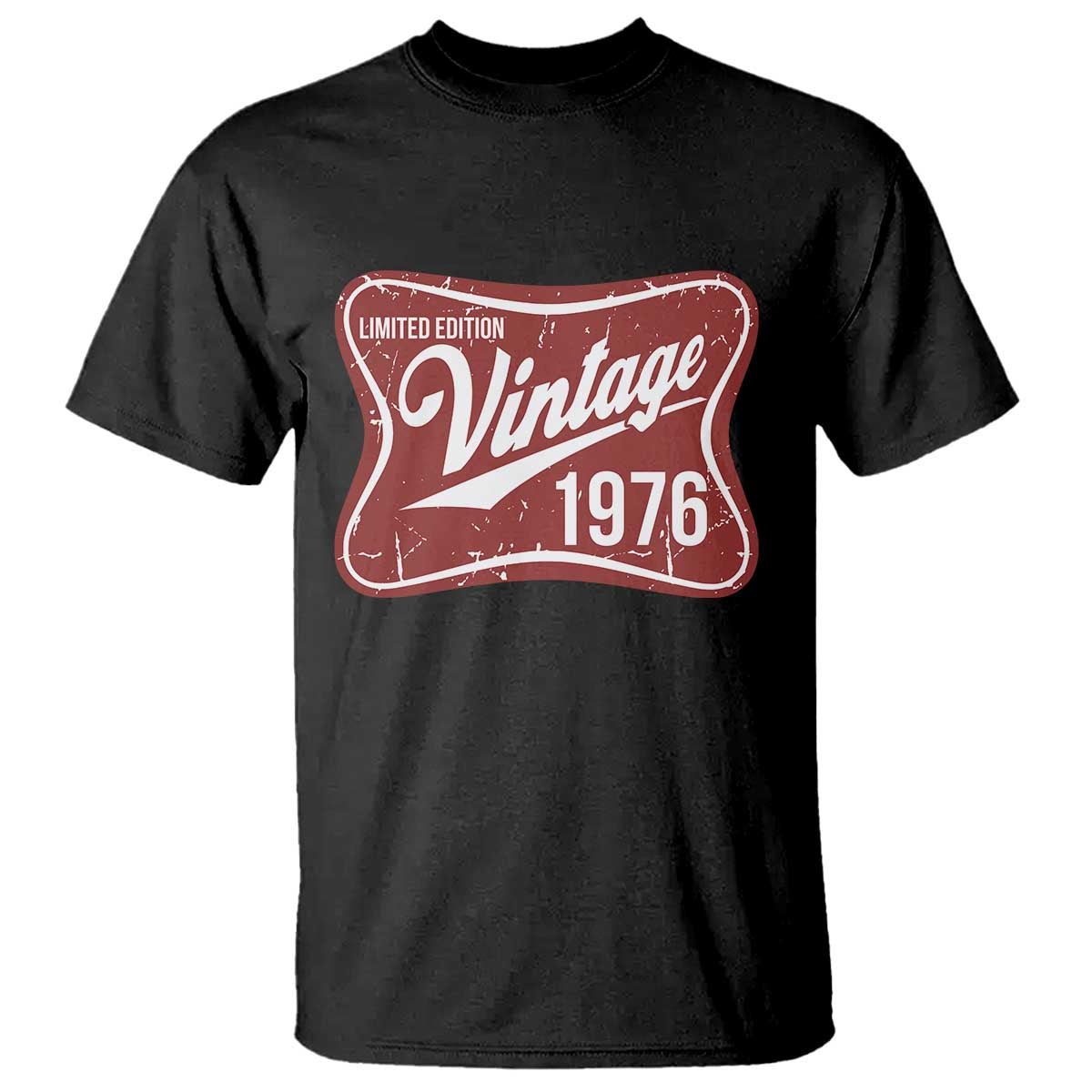50th Birthday Beer Lover Vintage 1976 Limited Edition T Shirt Red Metal Beer Soft Sign Graphic TS11 Black Print Your Wear