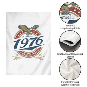 50th Birthday Beer Lover Vintage 1976 Limited Edition Garden Flag Bald Eagle TS11 Print Your Wear