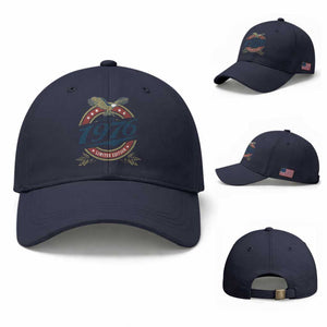 50th Birthday Beer Lover Vintage 1976 Limited Edition Baseball Cap Bald Eagle TS11 Baseball Cap Universal Fit Navy Print Your Wear
