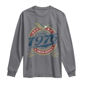 50th Birthday Beer Lover Vintage 1976 Limited Edition Long Sleeve Shirt Bald Eagle TS11 Charcoal Print Your Wear
