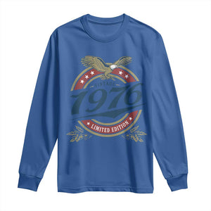 50th Birthday Beer Lover Vintage 1976 Limited Edition Long Sleeve Shirt Bald Eagle TS11 Royal Blue Print Your Wear