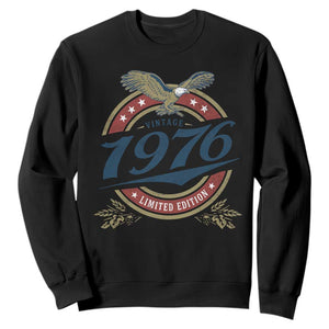 50th Birthday Beer Lover Vintage 1976 Limited Edition Sweatshirt Bald Eagle TS11 Black Print Your Wear
