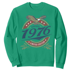 50th Birthday Beer Lover Vintage 1976 Limited Edition Sweatshirt Bald Eagle TS11 Irish Green Print Your Wear