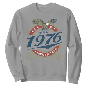 50th Birthday Beer Lover Vintage 1976 Limited Edition Sweatshirt Bald Eagle TS11 Sport Gray Print Your Wear